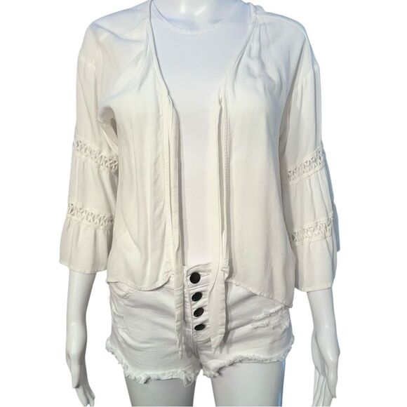 NWOT White Boho Lightweight Cardigan - Picture 1 of 10